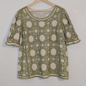 Cato Womens Crochet Lace Boho Hippie Cottage Garden Funky Quirky Art Blouse Top